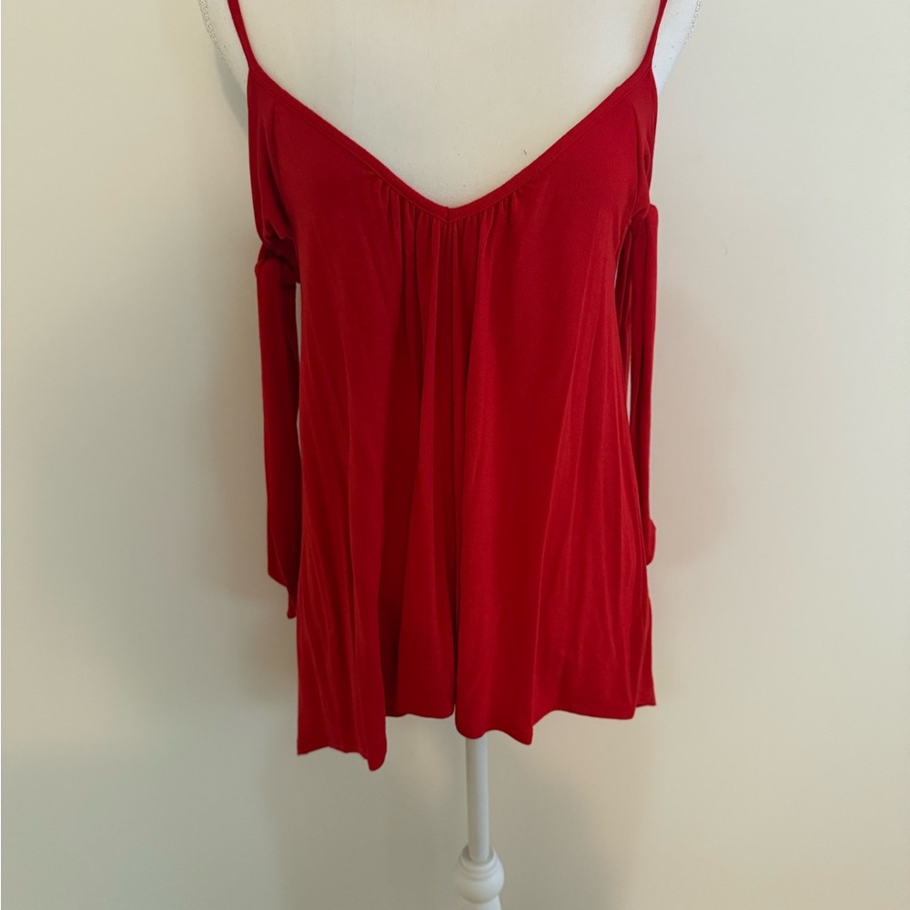 Free People We the Free camisole with boho tie detail on arms Red size Small